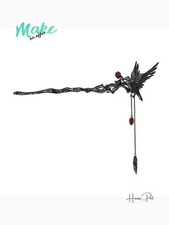 Gothic Crow Hairpin for Women, Hair Fixing Accessories, Long Hairpin main image 5